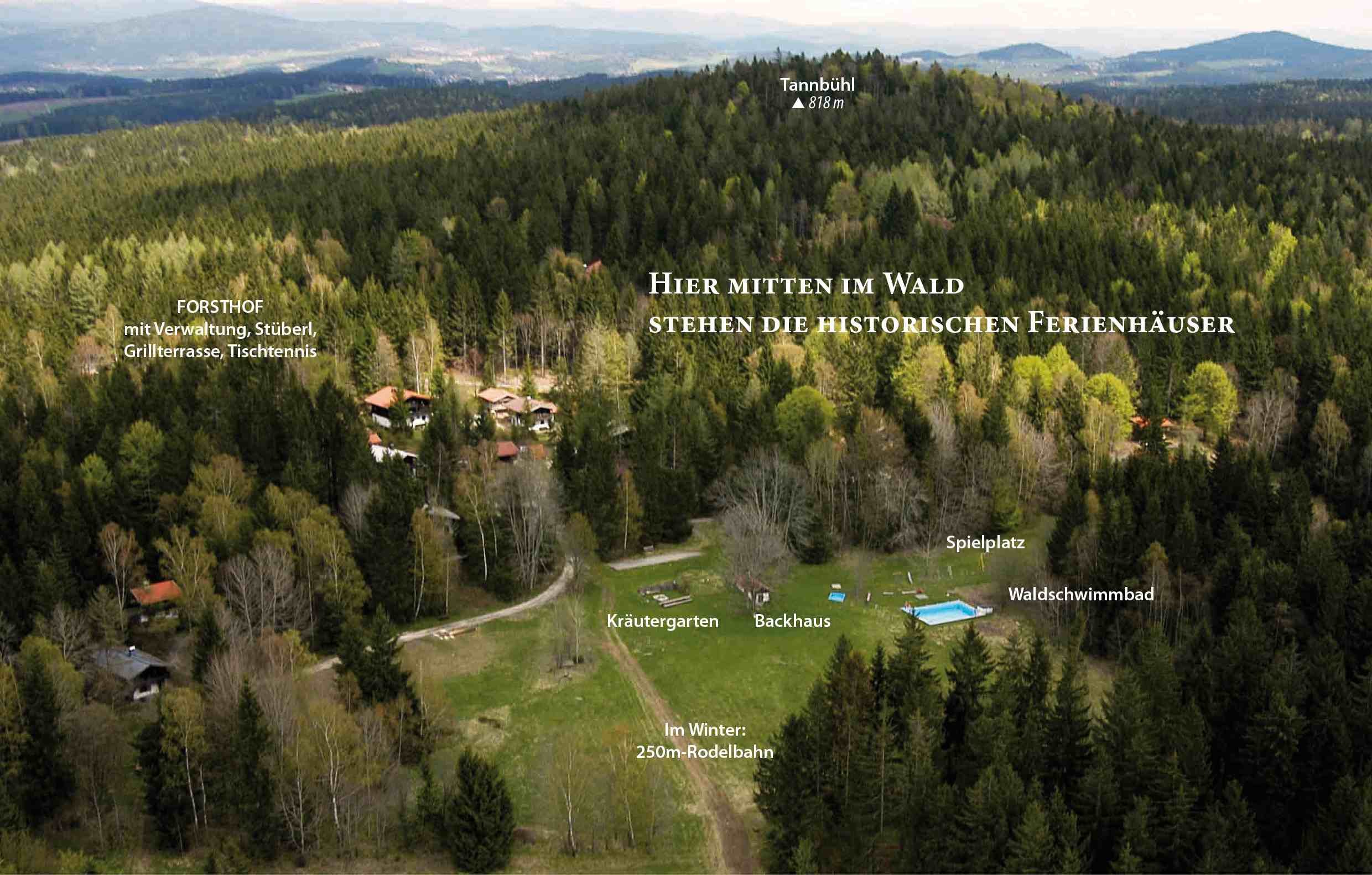 Luftbild Historisches Waldferiendorf Dürrwies